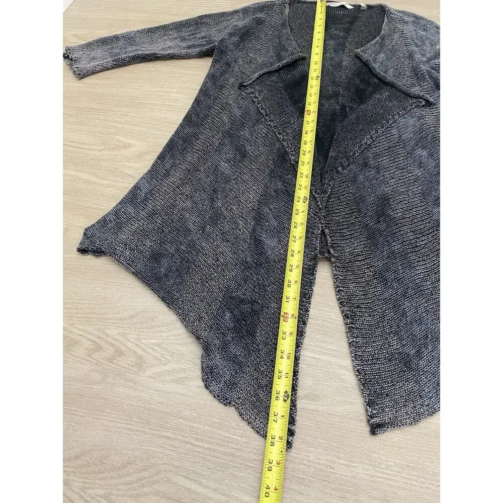 Soft Surroundings Cardigan PS/PM Gray Open Front Open Knit‎ Artsy Boho Lagenlook